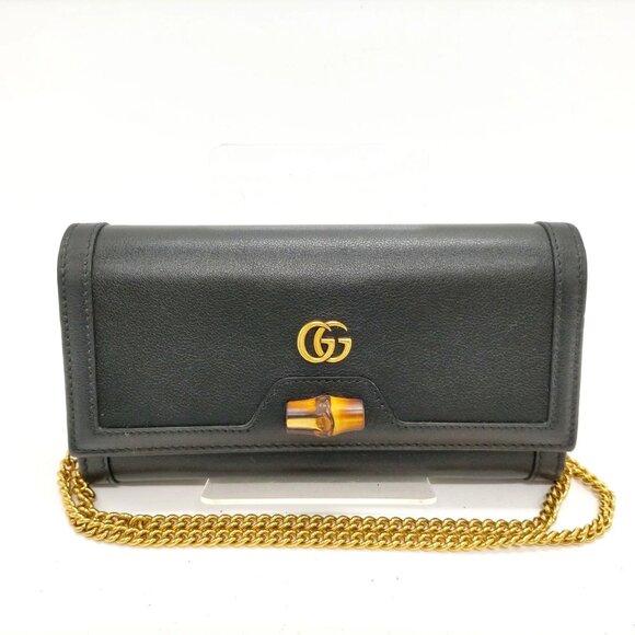 Gucci Long Wallet Black Leather 765-042725 - Picture 1 of 9